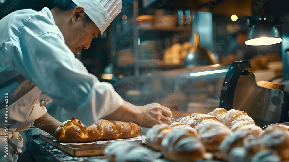 Obraz premium Bakery chef cooking in the kitchen