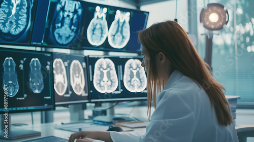 Female doctor Neurologist treating neurological disorders in a clinic photo