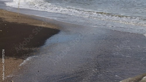 Wallpaper Mural Waves on the beach. Ocean coast. Stop motion moving image clip mp4. Santa Severa Italy Torontodigital.ca