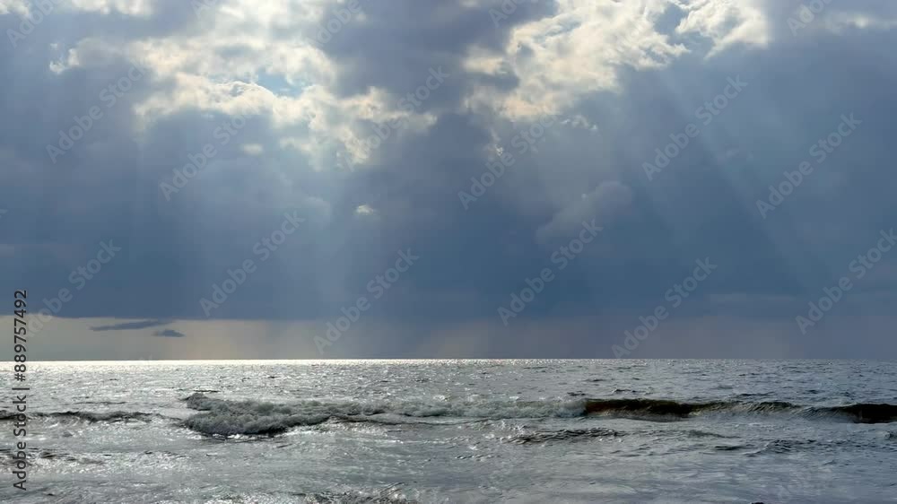 Beautiful landscape of north sea with clouds and sun. Beautiful landscape of north sea with clouds and sun.