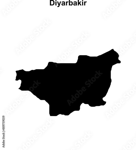 Diyarbakir outline map