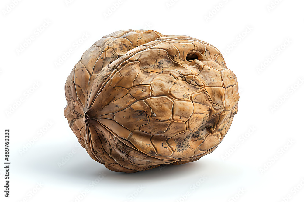 Fototapeta premium A close-up image of a whole walnut, perfect for food, health, and nutrition-themed projects.