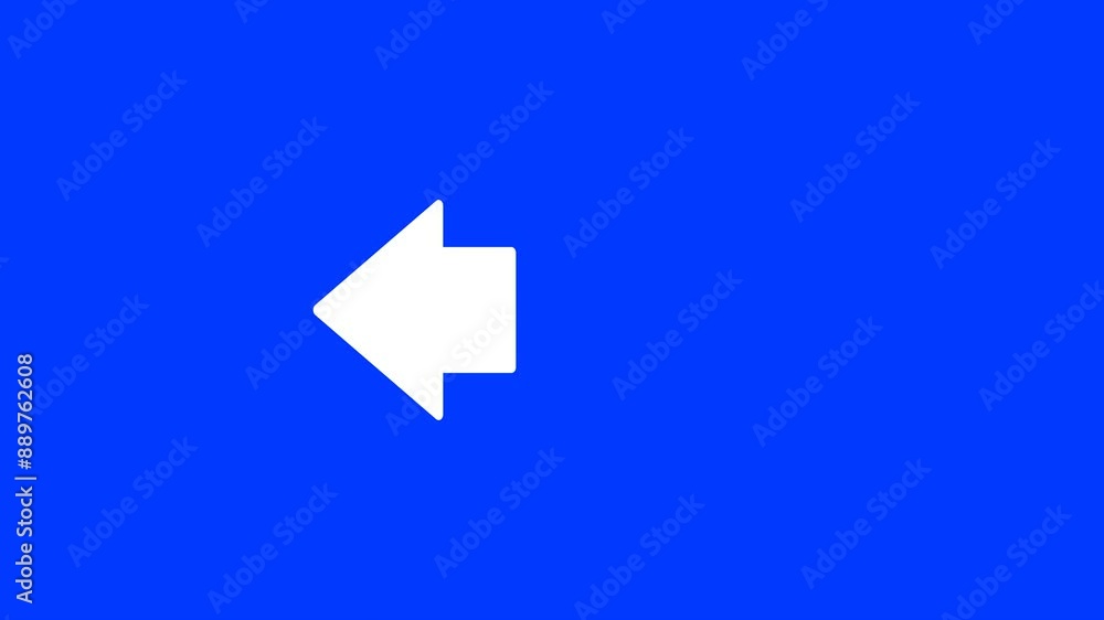 Animated left arrow direction icon on a green background Animated left arrow direction icon on a green background