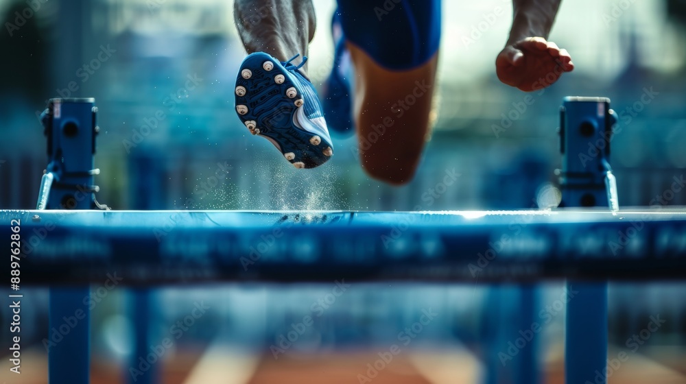 custom made wallpaper toronto digitalAthlete Clearing a Hurdle During a Track and Field Race