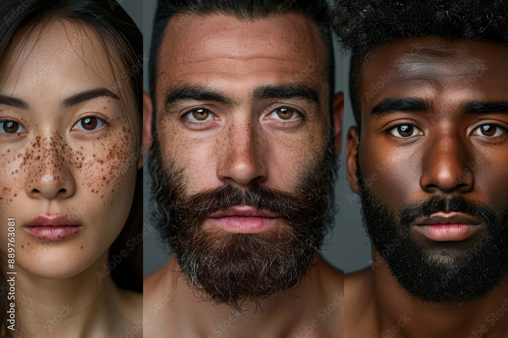 An image of a human face made from different portraits of men and women of different ages and races. Humanity. The concept of social equality, human rights, freedom, diversity and acceptance is shown An image of a human face made from different portraits of men and women of different ages and races. Humanity. The concept of social equality, human rights, freedom, diversity and acceptance is shown