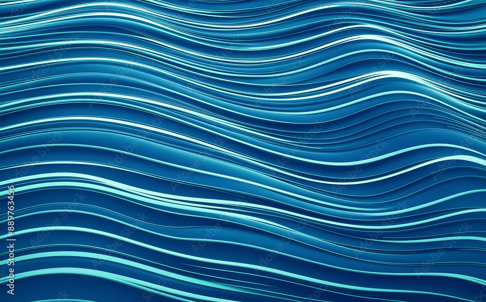 A Digital Ocean's Serene, Soothing Waves of Light and Blue A Digital Ocean's Serene, Soothing Waves of Light and Blue