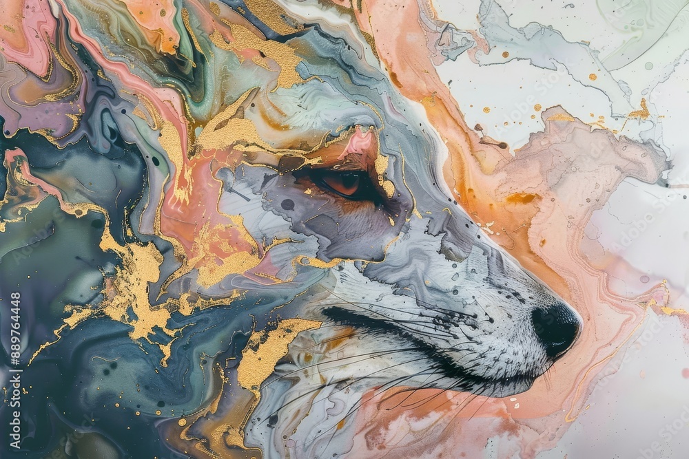 Fototapeta premium Abstract marble mural wallpaper, Generative AI