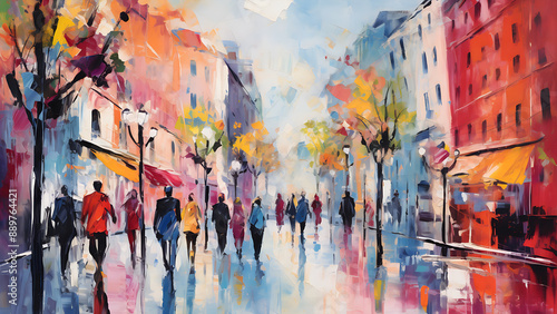 City Stroll - Fauvism, Painting, Art, Colorful Background, Paint Wallpaper