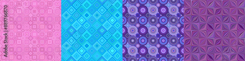 Seamless color geometric pattern set