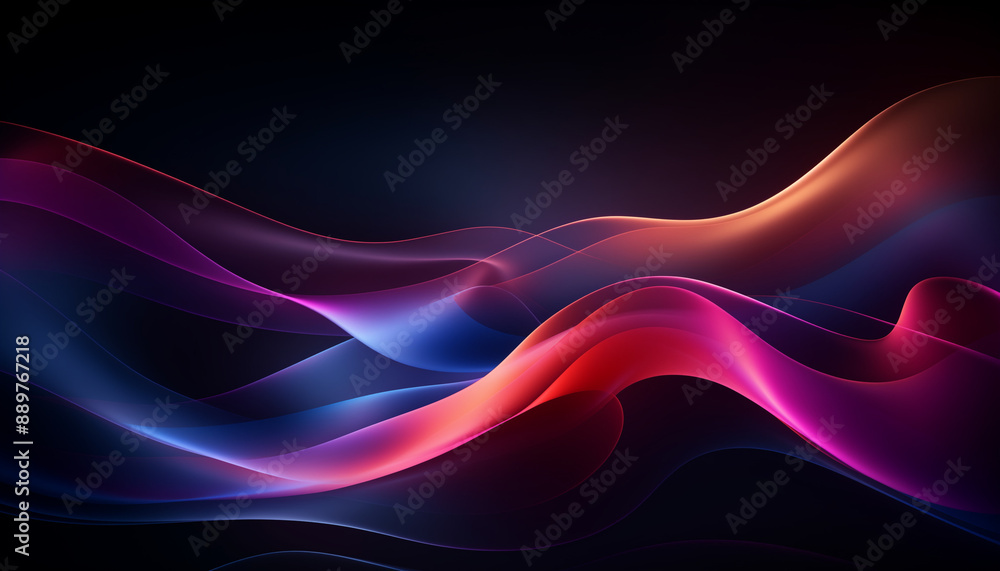 Fototapeta premium 3d beach waves, watercolor waves, wavy abstract background, abstract background with wavy paint strokes, abstract shape background, mixed color background with wavy effect, neon abstract background