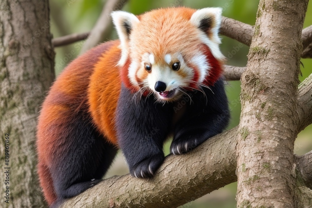 Red panda playing in the tree Red panda playing in the tree