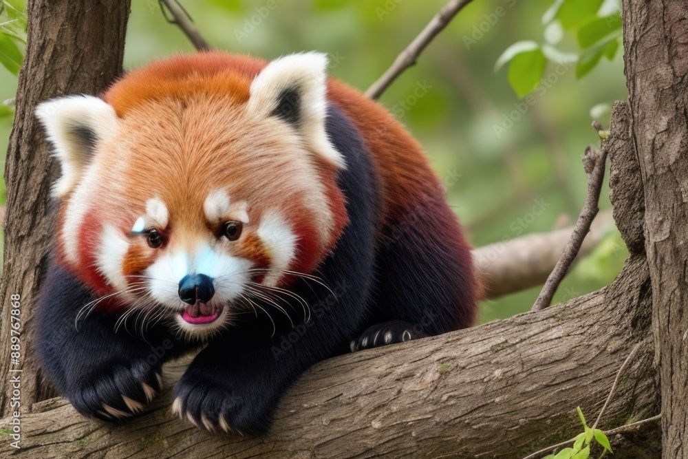 Red panda playing in the tree Red panda playing in the tree