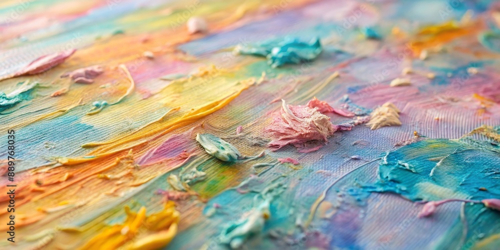 Close-up of a textured painting with pastel oil strokes creating a soft, tactile surface, artistic, depth, abstract, detail Close-up of a textured painting with pastel oil strokes creating a soft, tactile surface, artistic, depth, abstract, detail