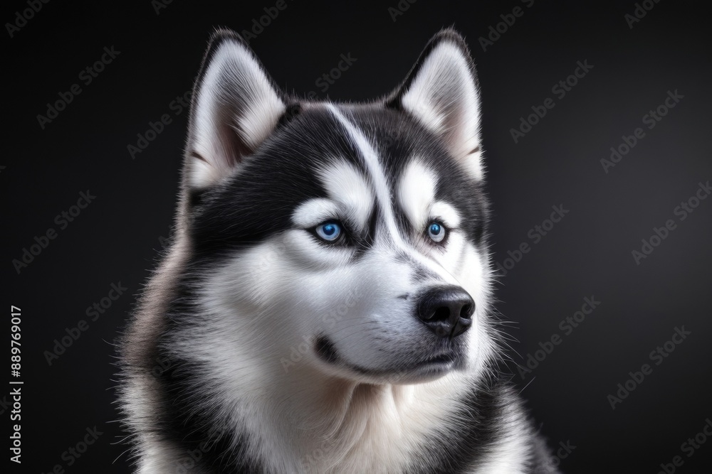 Siberian husky dog isolated on a color background Siberian husky dog isolated on a color background