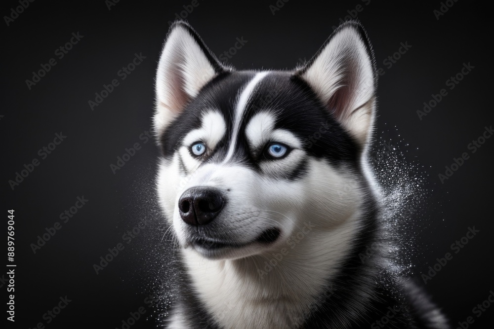 Siberian husky dog isolated on a color background Siberian husky dog isolated on a color background