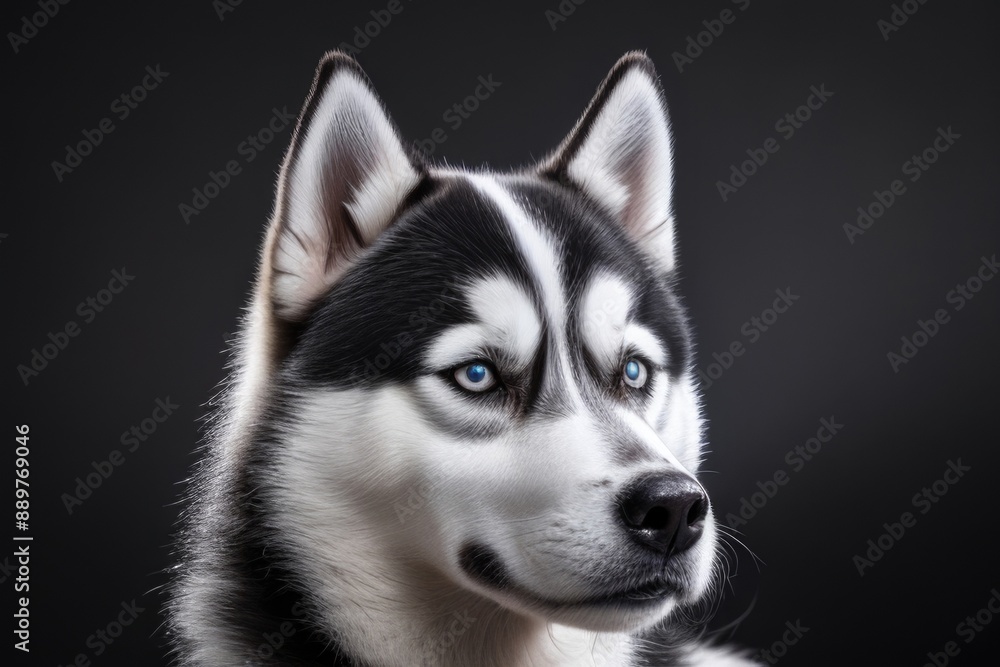Siberian husky dog isolated on a color background Siberian husky dog isolated on a color background