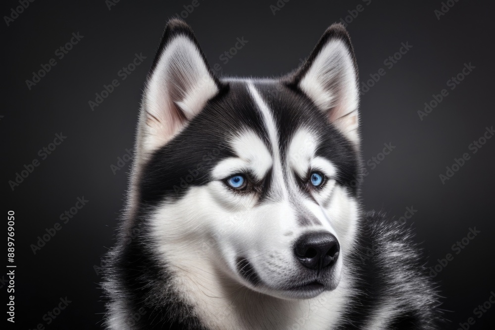 Siberian husky dog isolated on a color background Siberian husky dog isolated on a color background
