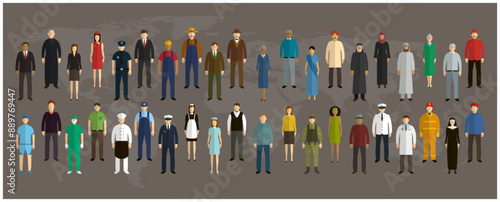 People avatar icons. People Flat Icons. Vector