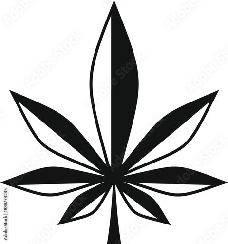 Black and white cannabis leaf logo illustrating legal marijuana