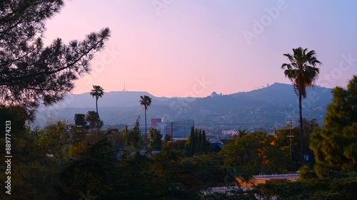 Santa Monica Mountains with Griffith Observatory in the background