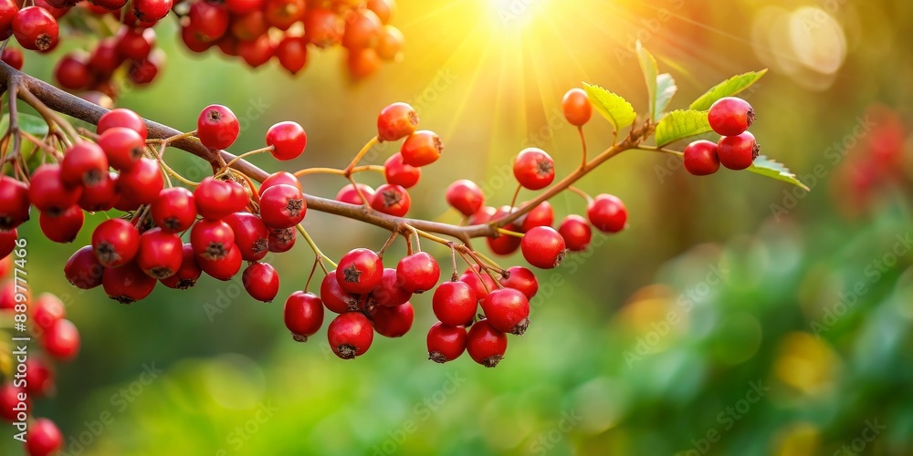 Red berries on a branch in a natural setting, red berries, branch, nature, red, autumn, seasonal, outdoor, organic, close up, fresh Red berries on a branch in a natural setting, red berries, branch, nature, red, autumn, seasonal, outdoor, organic, close up, fresh