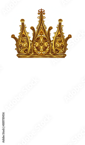 Gold Crown Illustration Isolated