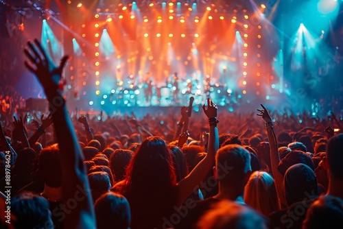 Wallpaper Mural Crowd enjoys live concert under summer stage lights. Torontodigital.ca