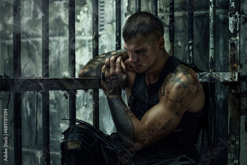 Wallpaper Mural Life Behind Bars: Inmate in Prison Torontodigital.ca