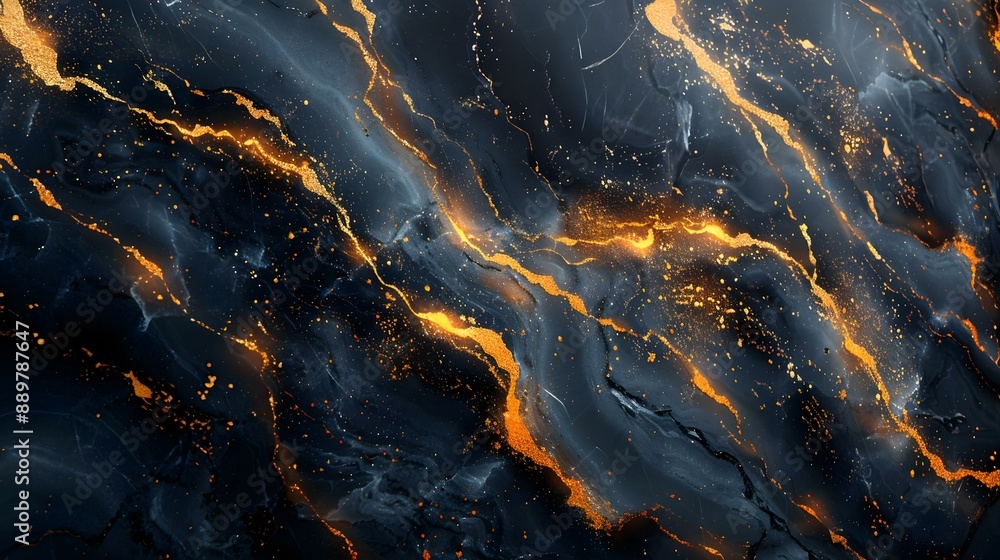 Black marble texture background with golden veins Black marble texture background with golden veins