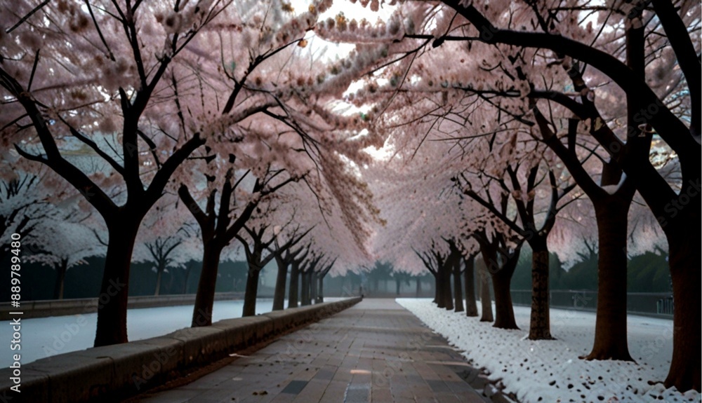 custom made wallpaper toronto digitalUltra-Detailed Realistic Digital Art of Cherry Blossom Season in Luoyang