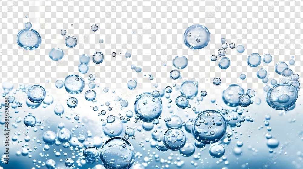 Transparent soda bubbles and drops of water Transparent soda bubbles and drops of water
