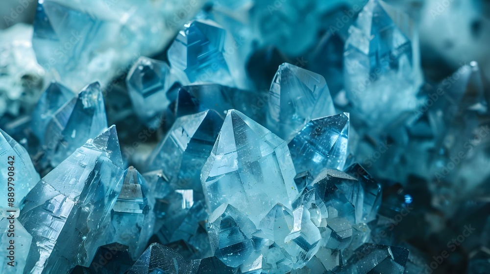 Close-up of Aquamarine crystal formations Close-up of Aquamarine crystal formations