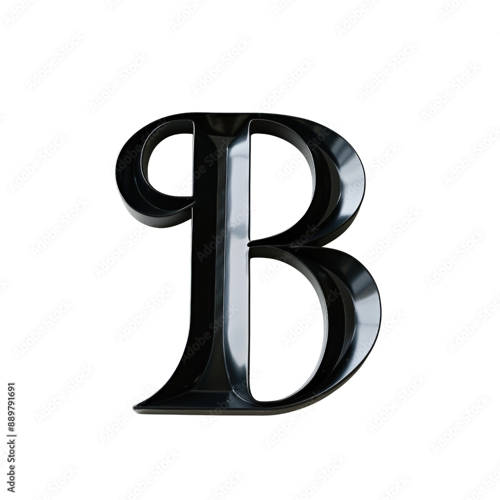 Elegant black letter 'B' in 3D rendering with a shiny surface. Perfect for typography, design, and artistic projects. Elegant black letter 'B' in 3D rendering with a shiny surface. Perfect for typography, design, and artistic projects.