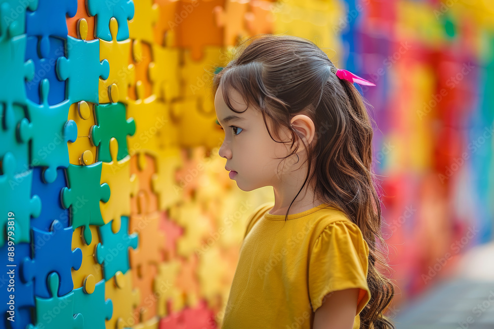 Fototapeta premium little_girl_on hopscotch