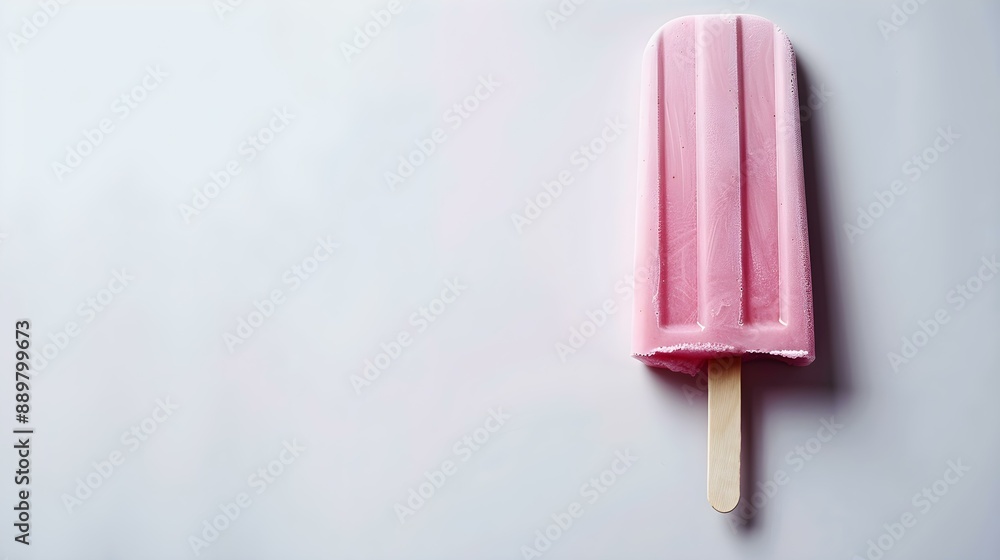 Light Pink Popsicle on a white Background with Copy Space Light Pink Popsicle on a white Background with Copy Space
