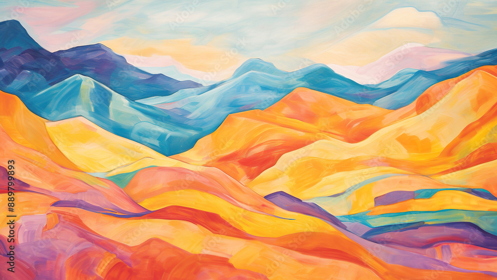 Dynamic Dunes - Painting, Fauvism, Painting, Art, Colorful Background, Paint Wallpaper Dynamic Dunes - Painting, Fauvism, Painting, Art, Colorful Background, Paint Wallpaper