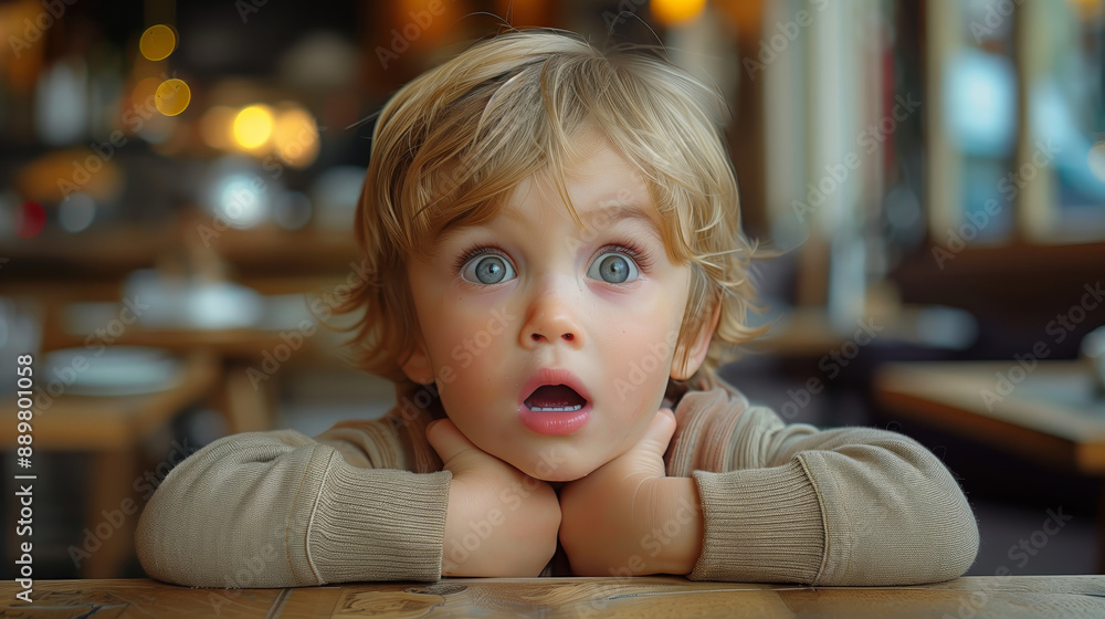 An expressive portrait of a child with wide eyes and an open mouth, displaying genuine surprise or astonishment. The child’s face is a mix of curiosity, innocence, and wonder. An expressive portrait of a child with wide eyes and an open mouth, displaying genuine surprise or astonishment. The child’s face is a mix of curiosity, innocence, and wonder.
