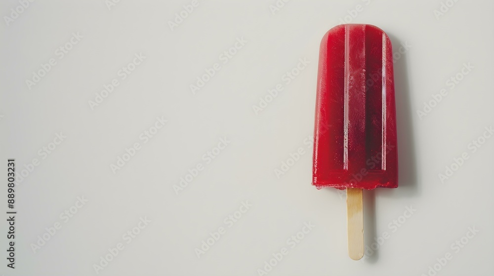 Red Popsicle on a white Background with Copy Space