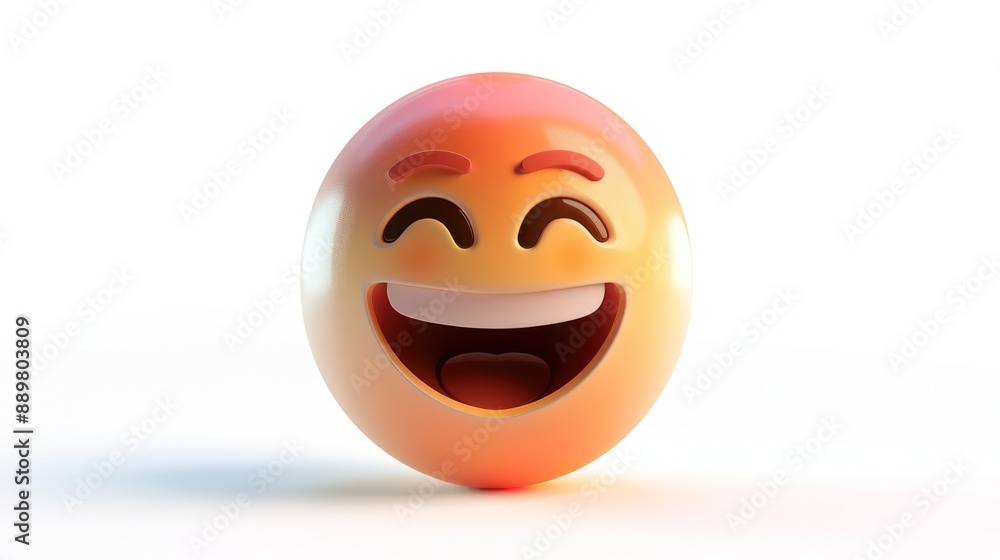 A gradient from soft peach to rich orange on a face emoji with an excited, open-mouthed smile, set against a white background, conveying enthusiasm and happiness A gradient from soft peach to rich orange on a face emoji with an excited, open-mouthed smile, set against a white background, conveying enthusiasm and happiness