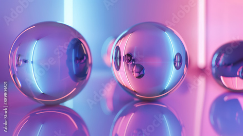 Surreal 3D rendering with spheres