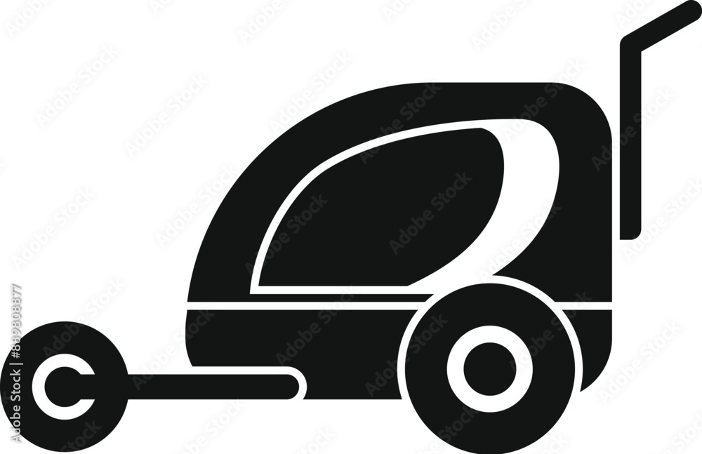 Black glyph icon representing a bike trailer, useful for depicting family trips and healthy lifestyle Black glyph icon representing a bike trailer, useful for depicting family trips and healthy lifestyle