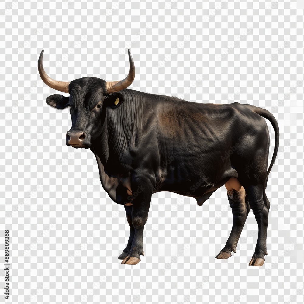 This elegant image features a black bull standing gracefully, bathed in natural light, reflecting its splendid build and the serene ambiance of its environment. This elegant image features a black bull standing gracefully, bathed in natural light, reflecting its splendid build and the serene ambiance of its environment.
