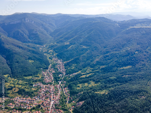 Landscape of Vratsata pass at Balkan Mountains, Bulgaria photo