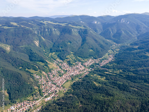 Landscape of Vratsata pass at Balkan Mountains, Bulgaria photo