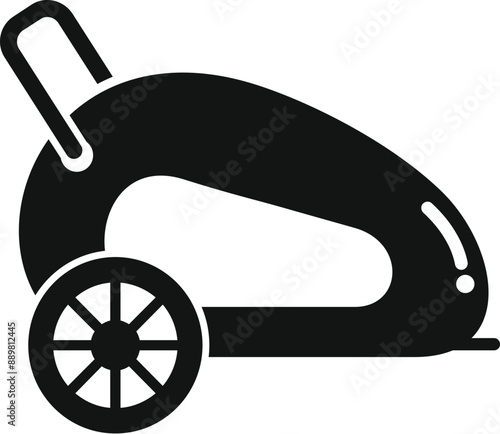 Future one wheel electric scooter icon in glyph style, perfect for any project