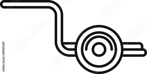 Simple line icon of a one wheeled electric personal transportation device