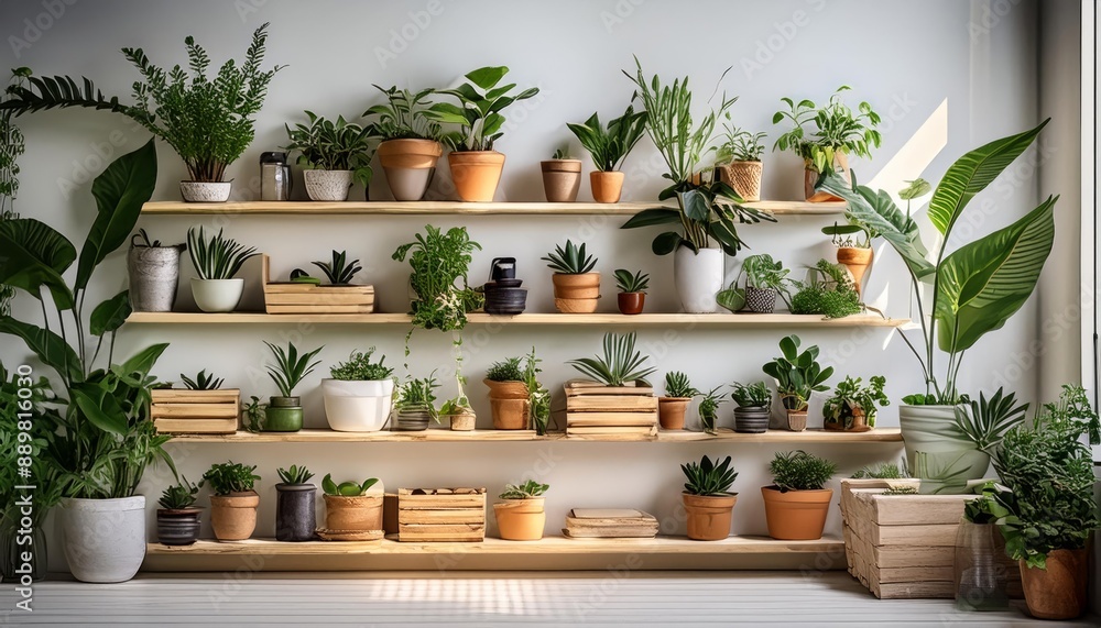 Decorative white wall shelves with plants, adding style to your home Decorative white wall shelves with plants, adding style to your home