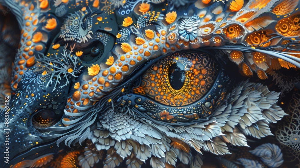 mystical creature art, in a fantastical realm, a mesmerizing being captivates with its luminous eyes and intricate patterns in a mystical doodle, imbuing awe and wonder mystical creature art, in a fantastical realm, a mesmerizing being captivates with its luminous eyes and intricate patterns in a mystical doodle, imbuing awe and wonder
