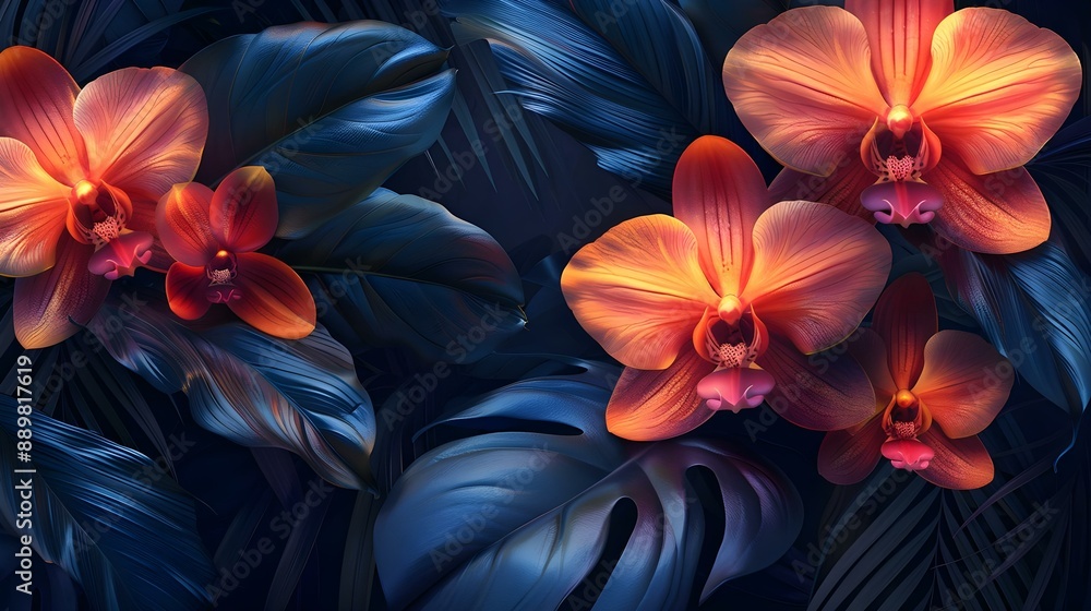 Obraz premium Luxury Orchid wallpaper design vector