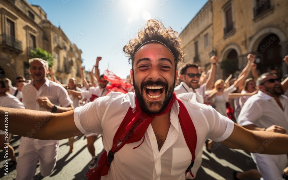 Obraz premium Historic observance: people celebrate malta independence day, marking a pivotal moment in the nation's history with joyous festivities, cultural events, and expressions of national identity